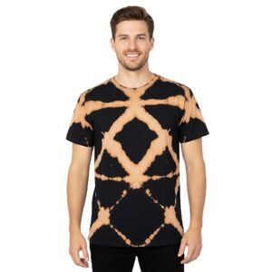 NEW Handmade Black Reverse Shibori Tie-Dye Bleach-Dyed T-Shirt Size Large